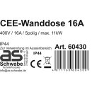 as - Schwabe CEE Wanddose 400V / 16A IP44