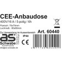 as - Schwabe CEE Anbaudose 400V / 16A 5-polig  IP44