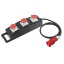 CEE Stromverteiler Vollgummi  CEE Stecker 2m Kabel auf 3...