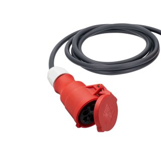 CEE Verlängerungskabel (PUR-Kabel), CEE-Kupplung und CEE-Stecker 400V/16A, Kabel 15m H07BQ-F 5G2,5 orange