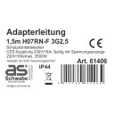 as - Schwabe Camping Adapterkabel mit Spannnungsanzeige,1,5 m Schukostecker auf CEE Kupplung 3-polig