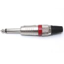 10 St. Klinkenstecker 6,3 mm mono farbig Metallgehäuse Lötanschluß
