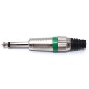 10 St. Klinkenstecker 6,3 mm mono farbig Metallgehäuse Lötanschluß