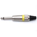 10 St. Klinkenstecker 6,3 mm mono farbig Metallgehäuse Lötanschluß