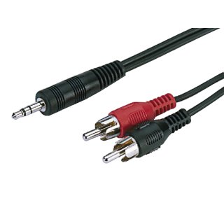 Monacor Cinch / RCA  Audio Adapterkabel mit 3,5 mm Stereo Klinkenstecker auf 2 x Cinch-Stecker