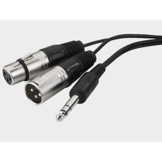 5,00€/m 3m PA-Kabel Audio 3,5mm Stereo Klinke 2 XLR Buchse Monacor MCA-329J 