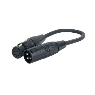 DAP Audio FLA37 DMX Adapterkabel 3-poliger XLR Stecker auf 5-polige XLR Kupplung